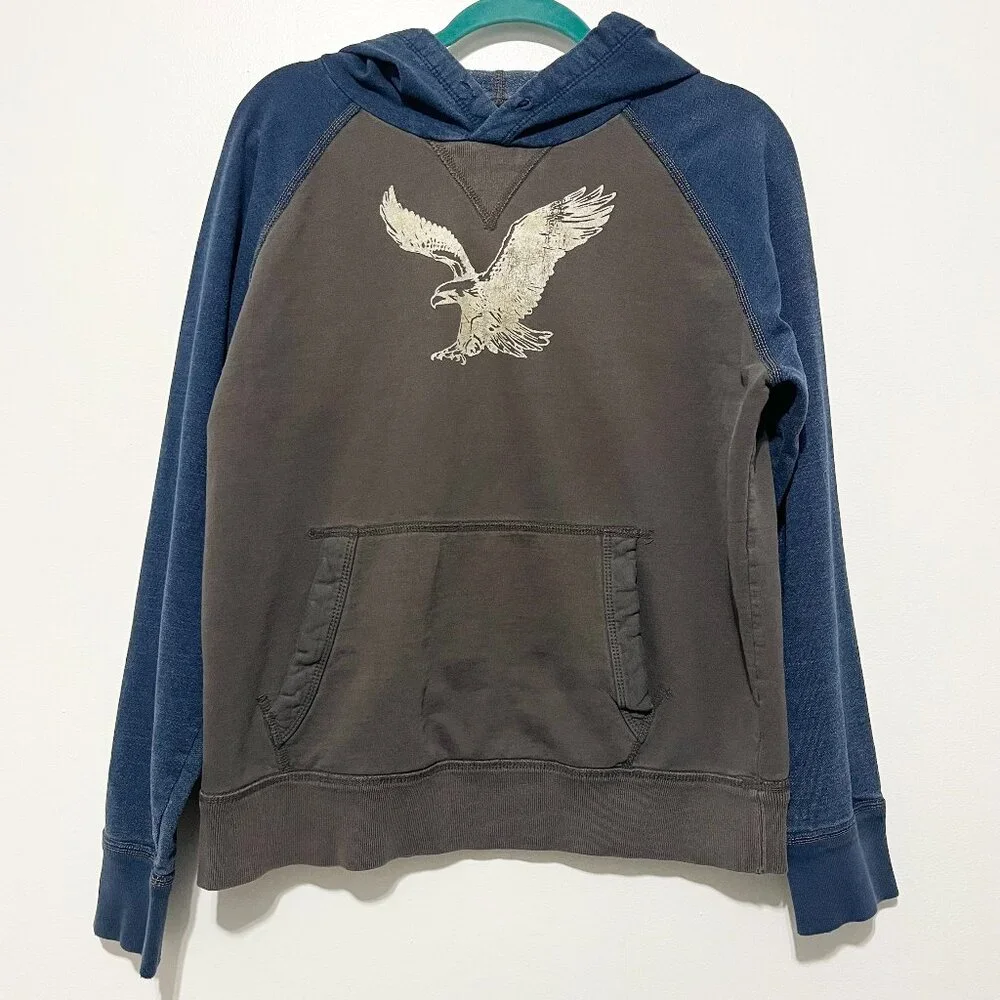 American Eagle AEO Mens Y2K Grunge Hoodie M Skater 2010s Streetwear Indie Sleaze